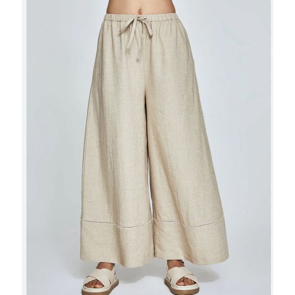 CARBON38 Womens Tan Linen Wide Leg Pants Size XS - Picture 13 of 13